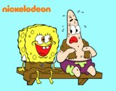 Bob Esponja y Patricio en bañador