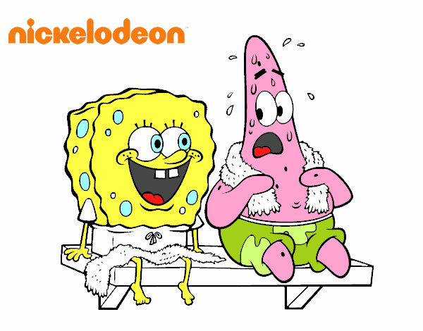 Bob Esponja y Patricio en bañador