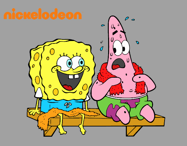 Bob Esponja y Patricio en bañador