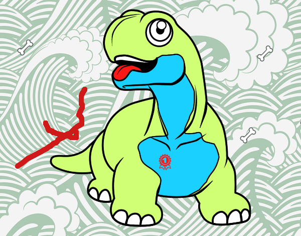 Diplodocus con la lengua fuera