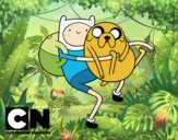 Finn y Jake abrazados