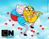 Finn y Jake abrazados