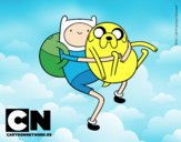 Finn y Jake abrazados