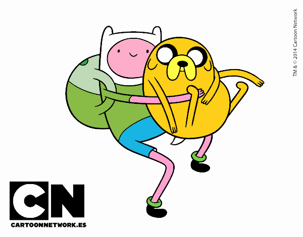 Finn y Jake abrazados