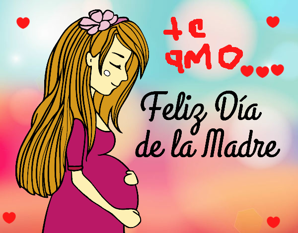 Mamá embarazada en el día de la madre