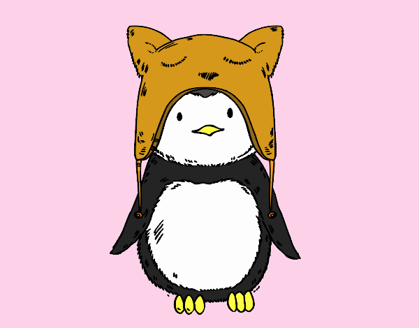 Pingüino con gorrito divertido