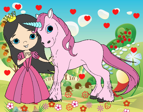 Princesa y unicornio