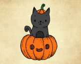 Un gatito de Halloween