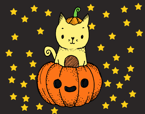 Un gatito de Halloween