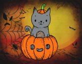 Un gatito de Halloween