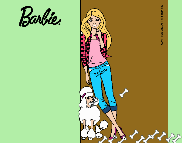 Barbie con cazadora de cuadros