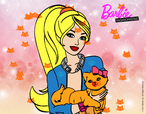 Barbie con su linda gatita