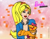 Barbie con su linda gatita