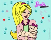 Barbie con su linda gatita