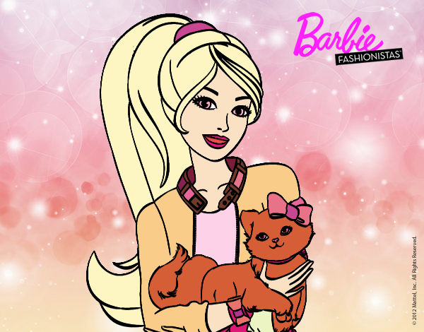 Barbie con su linda gatita