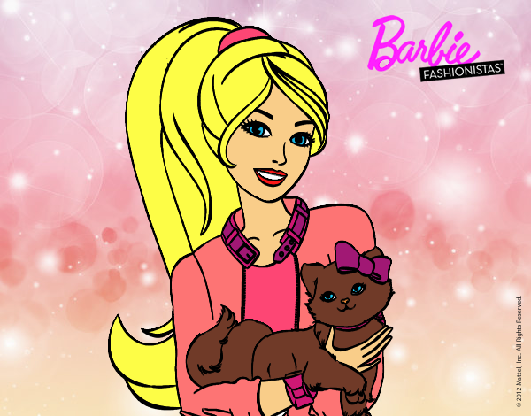 Barbie con su linda gatita