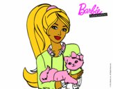 Barbie con su linda gatita