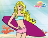 Barbie con tabla de surf