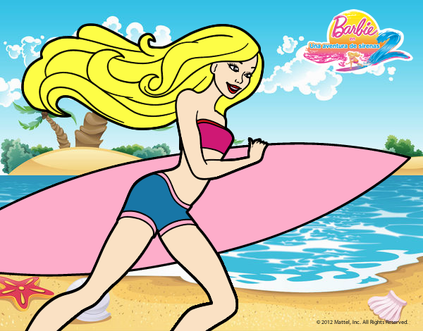 Barbie corre al agua