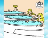 Barbie y sus amigas en el jacuzzi