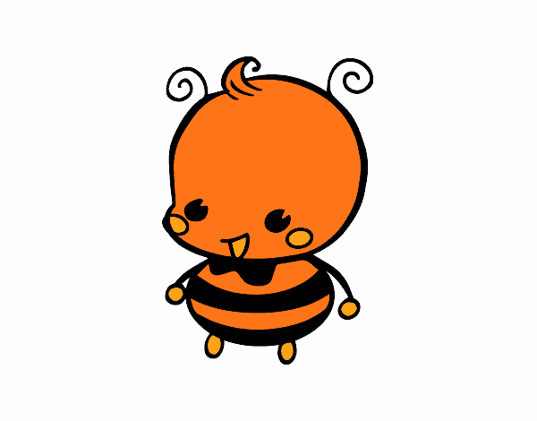 bebe abeja naranja