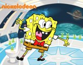 Bob Esponja saludando