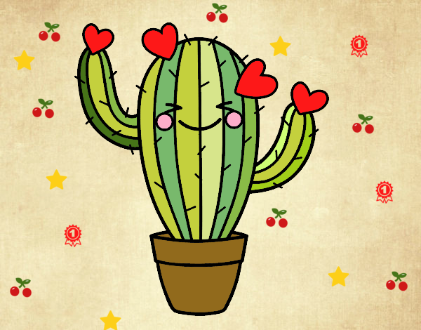 Dibujo de Cactus corazón pintado por en  el día 02-08-20 a las  19:43:05. Imprime, pinta o colorea tus propios dibujos!