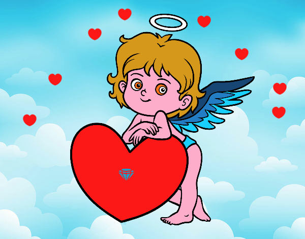 Cupido y un corazón