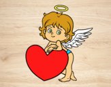 Cupido y un corazón