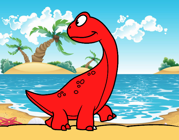 dinosaurio en la playa 