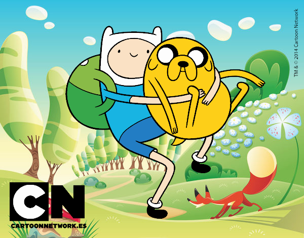 Finn y Jake abrazados