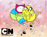 Finn y Jake abrazados