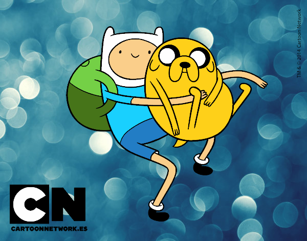 Finn y Jake abrazados