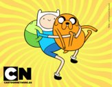 Finn y Jake abrazados