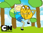 Finn y Jake abrazados