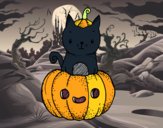 Un gatito de Halloween