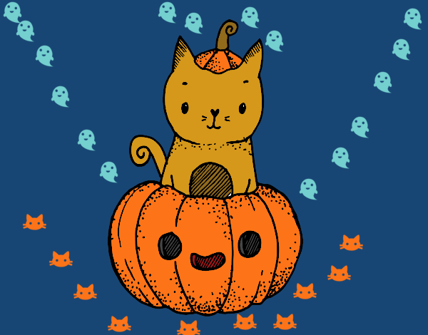 Un gatito de Halloween