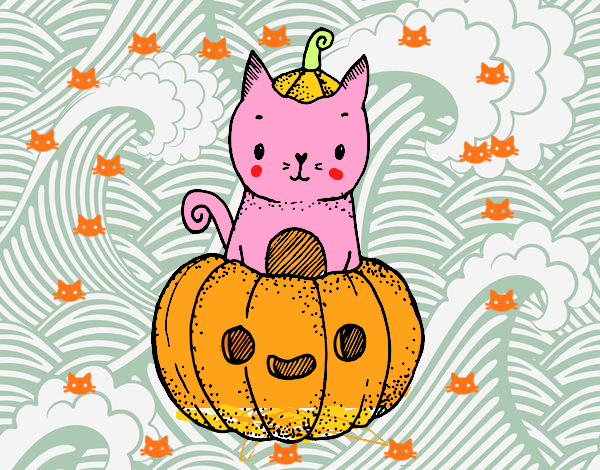 Un gatito de Halloween