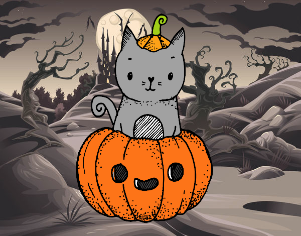 Un gatito de Halloween