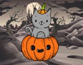 Un gatito de Halloween