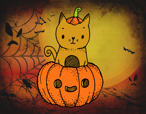 Un gatito de Halloween