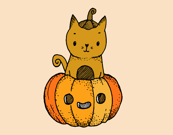 Un gatito de Halloween