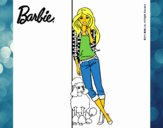 Barbie con cazadora de cuadros