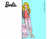 Barbie con cazadora de cuadros