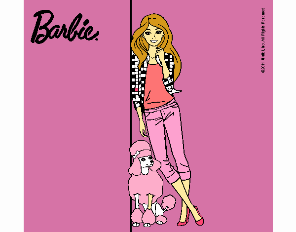 Barbie con cazadora de cuadros