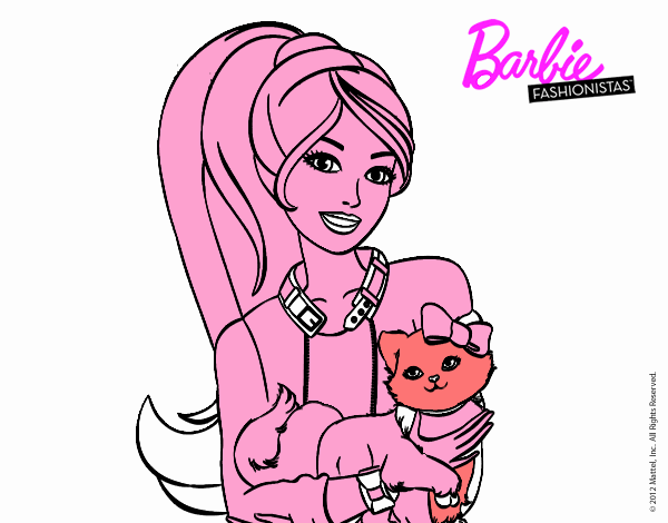 Barbie con su linda gatita