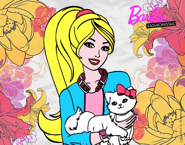 Barbie con su linda gatita