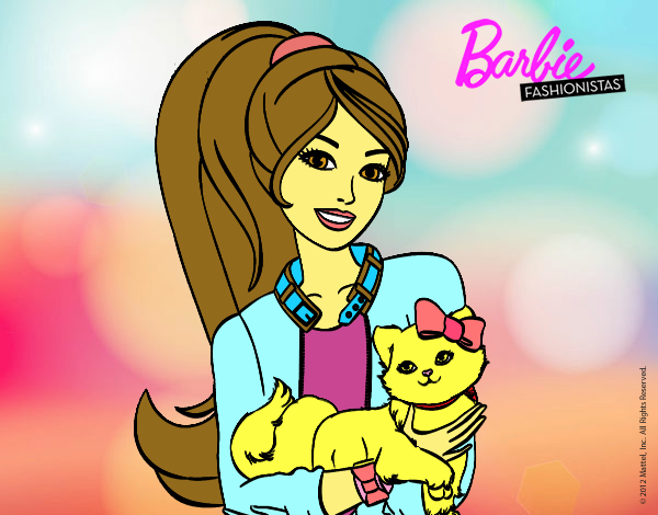 Barbie con su linda gatita