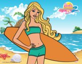 Barbie con tabla de surf