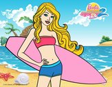 Barbie con tabla de surf